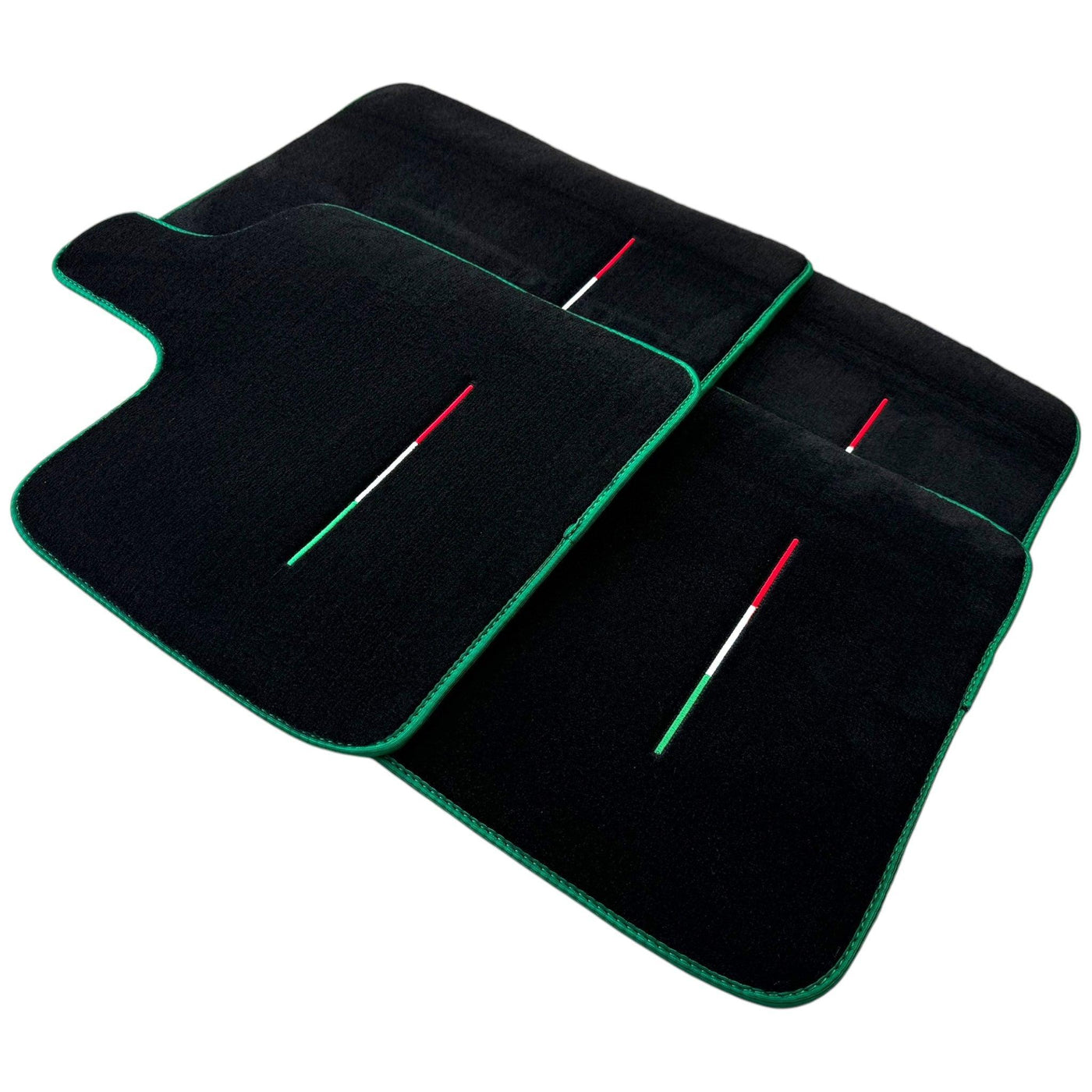 Black Floor Mats for Ferrari Purosangue with Green Trim | Italian Edition - AutoWin