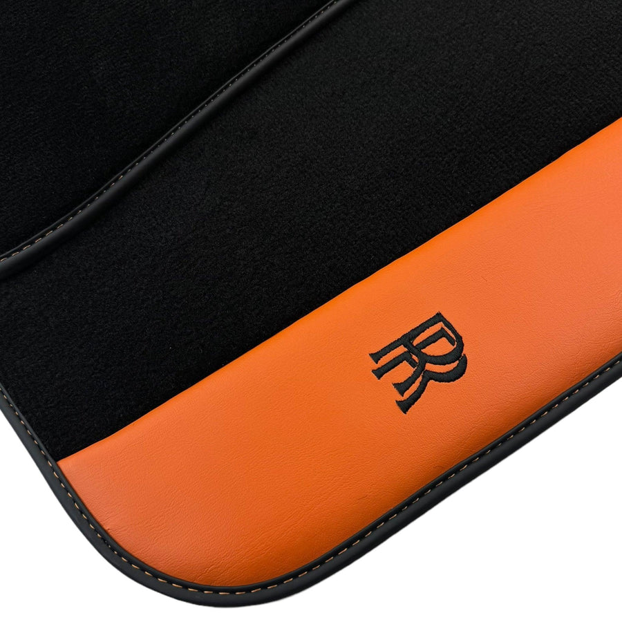 Floor Mats for Rolls Royce Spectre (2023-2024) with Orange Leather - AutoWin