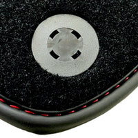 Black Floor Mats for Ferrari Roma (2021-2024) with Red Alcantara Leather - AutoWin