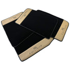 Black Floor Mats for Rolls Royce Cullinan with Beige Leather - AutoWin