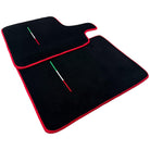 Black Floor Mats for Ferrari Purosangue Long with Red Trim | Italian Edition - AutoWin