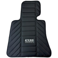 Black Leather Floor Mats for Rolls Royce Cullinan (2018-2023) ER56 Design - AutoWin