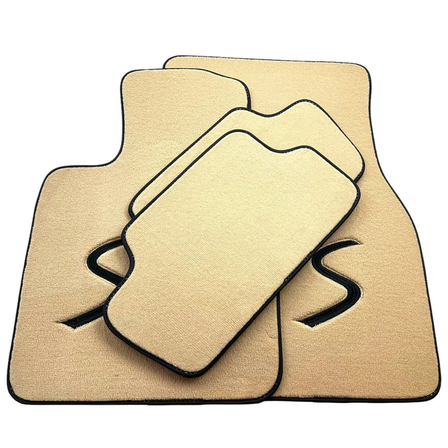 Beige Floor Mats for Mini Cabrio F57 Convertible (2016-2023) - AutoWin