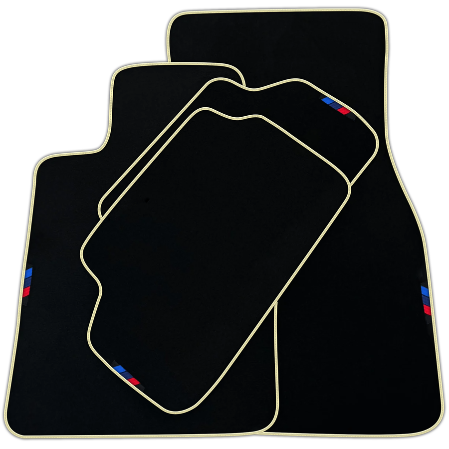 Black Floor Mats For BMW G61 (2023-2026) Touring with German Flag | Various Trim Colors