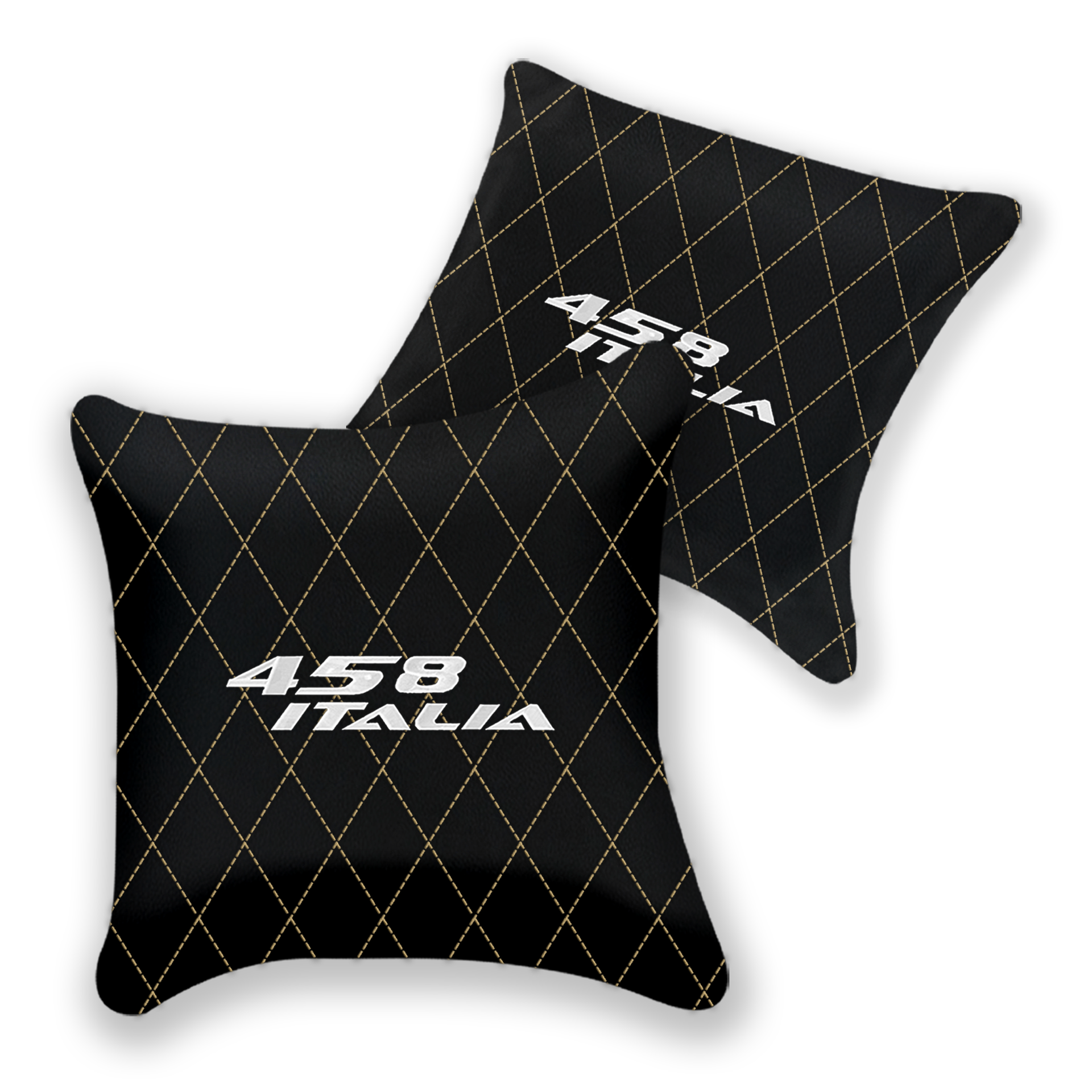Customizable Black Leather Pillows for Ferrari 458 Spider (2012-2015)