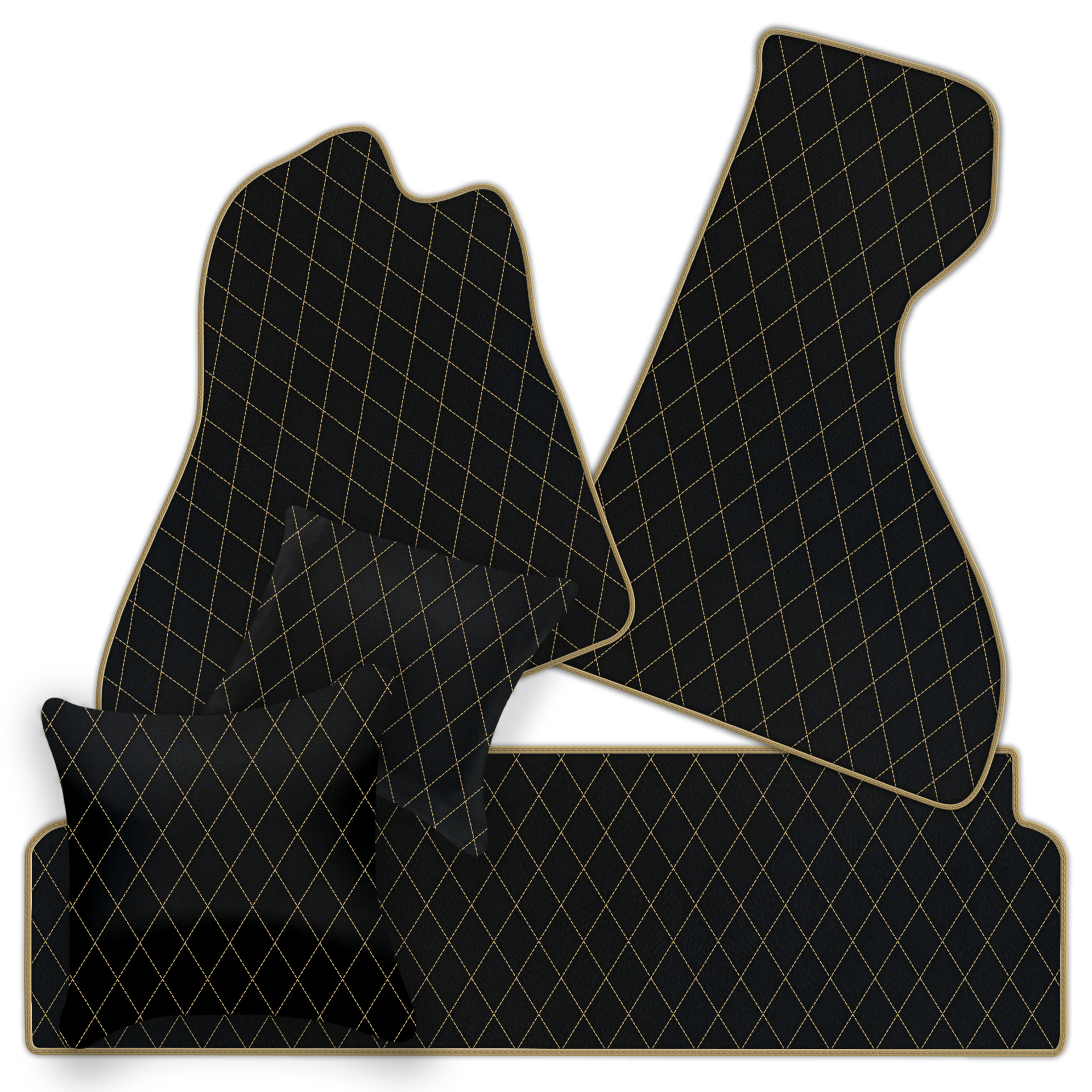 Premium Black Leather Floor Mats for Ferrari 328 GTS (1985-1989)
