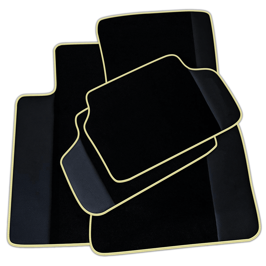 Black Floor Mats for BMW 1 Series 1 Series with Leather | Various Trim Colors