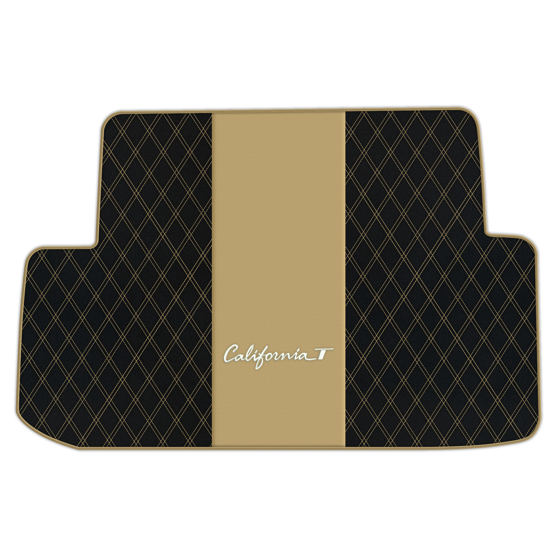 Black Leather Floor Mats for Ferrari California T (2015-2018) with Double Diamond Pattern | Full Set Option - AutoWin