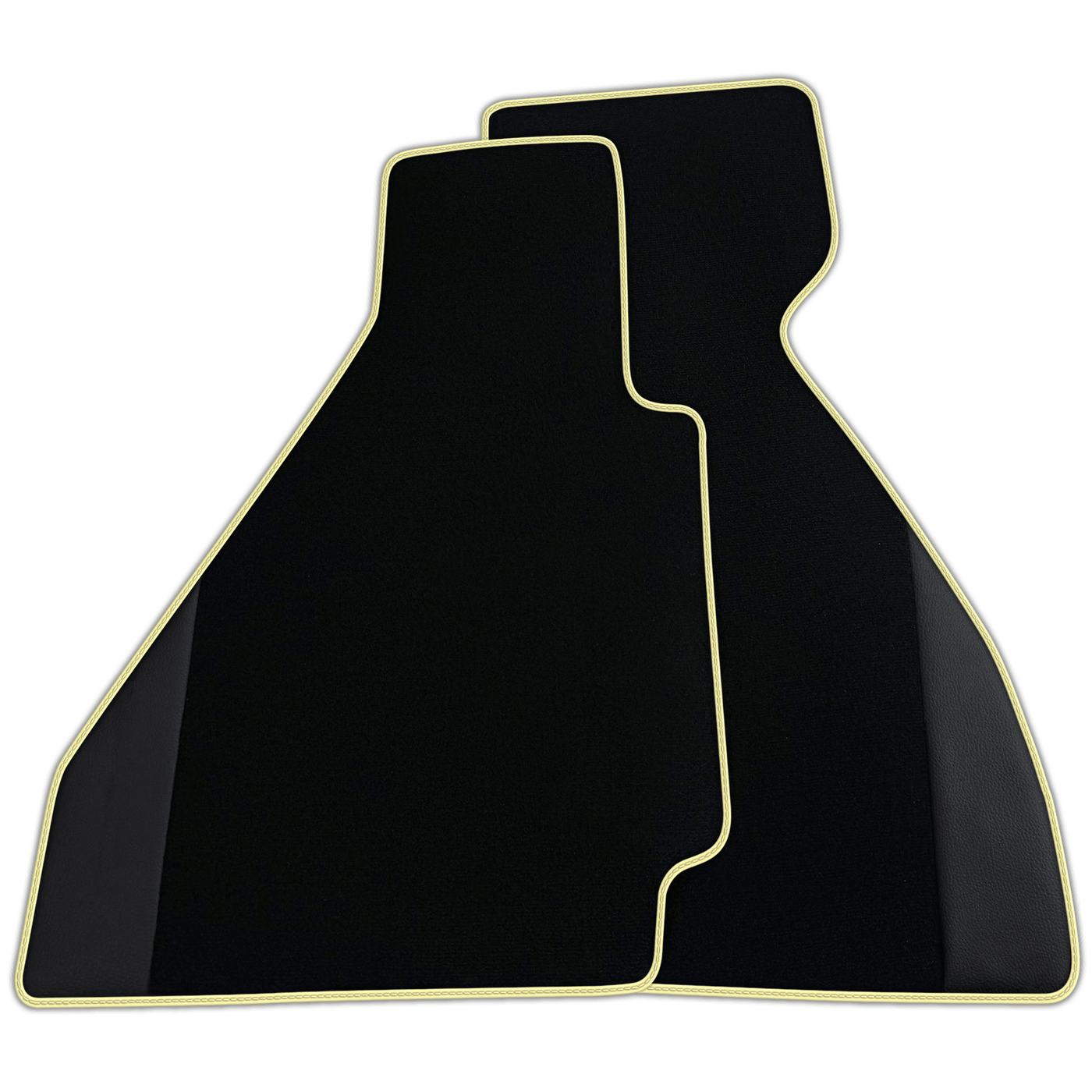 Custom Black Floor Mats for Ferrari 328 GTB (1985-1989) with Leather