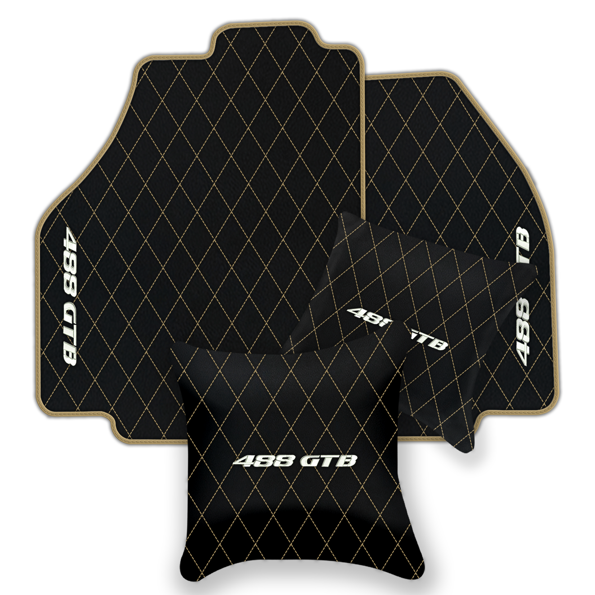 Premium Black Leather Floor Mats for Ferrari 458 Italia (2009-2015)