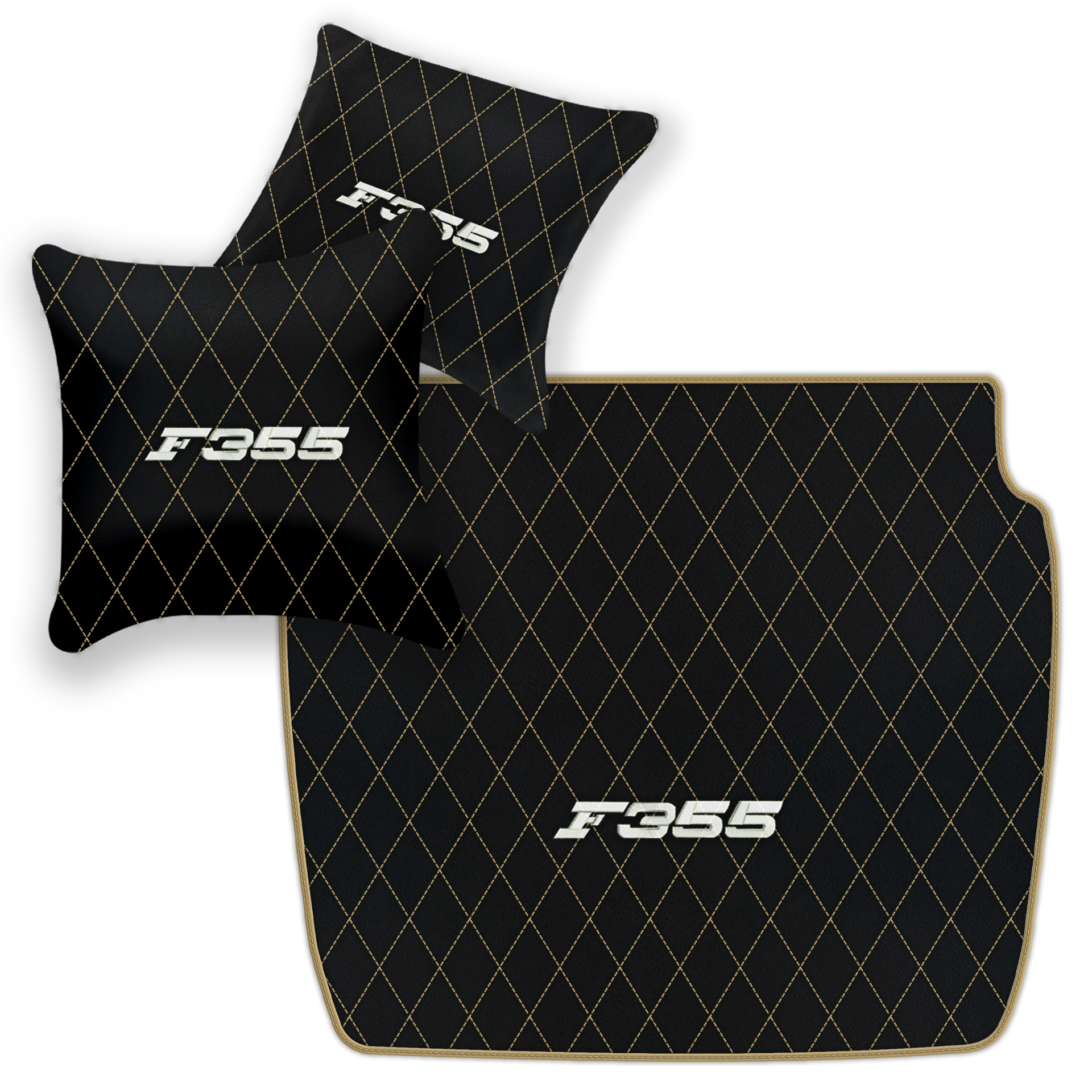 Luxury Black Leather Floor Mats for Ferrari 488 Spider (2016-2022)