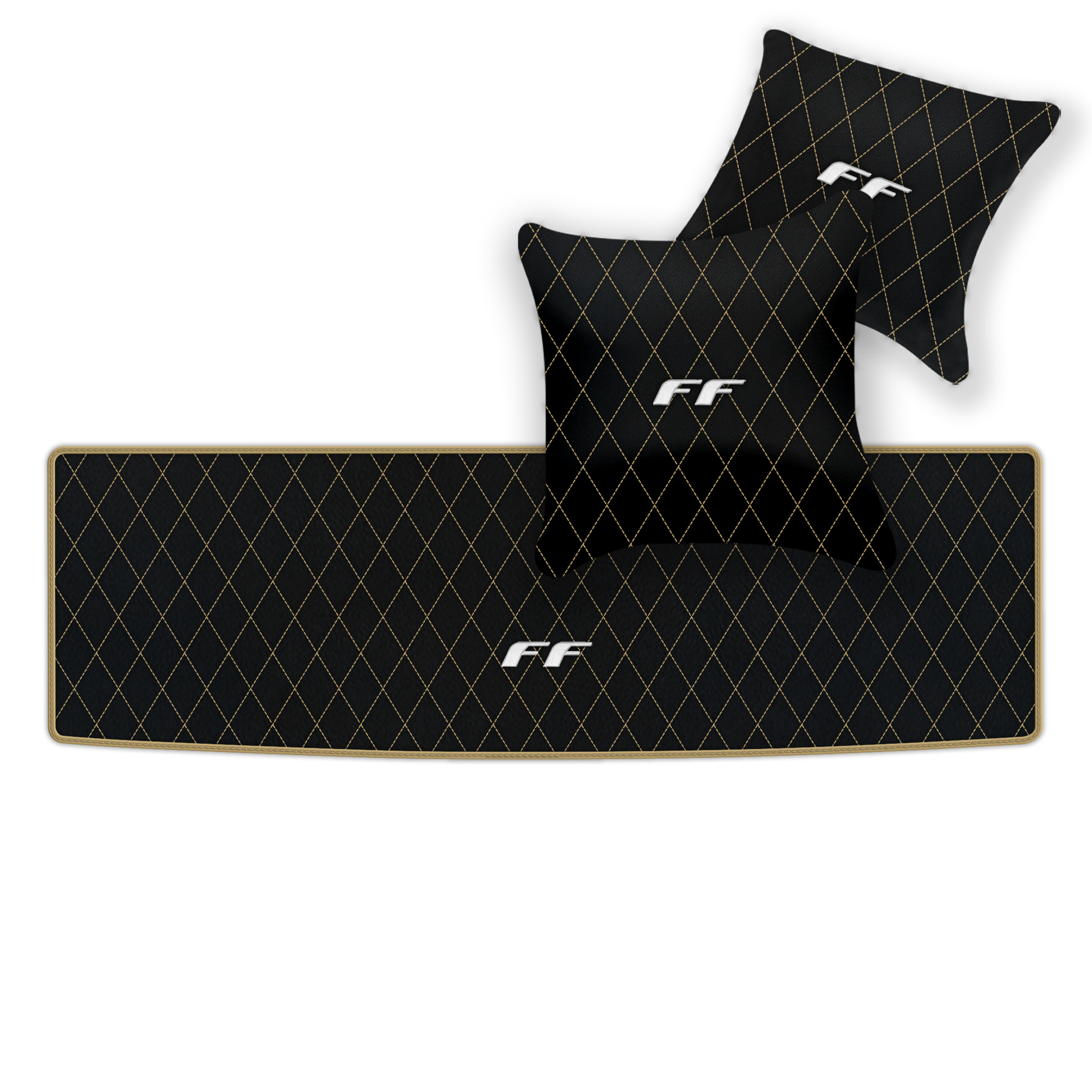 Luxury Black Leather Floor Mats for Ferrari Roma (2021-2024)