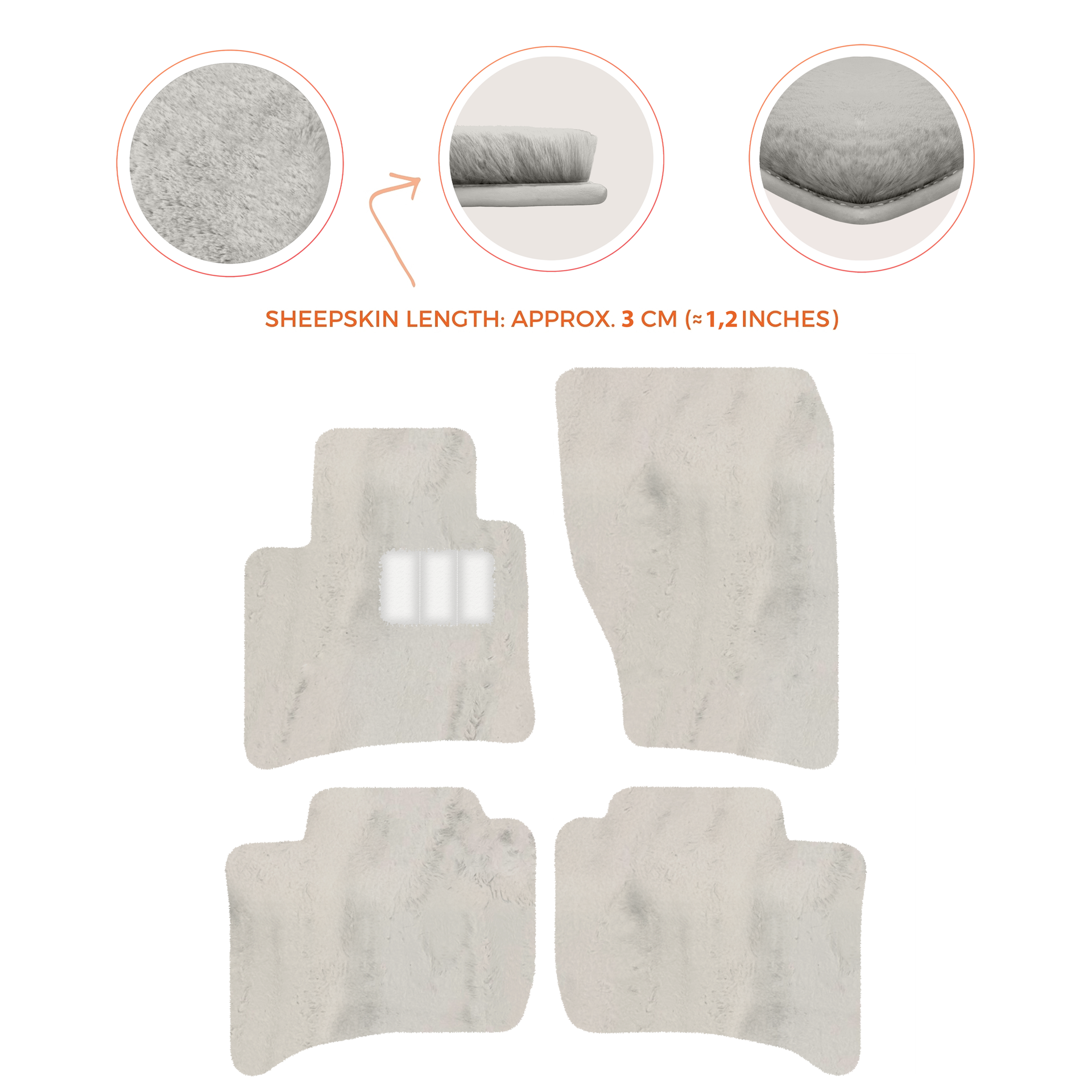 Premium Sheepskin Floor Mats for Porsche Cayenne (2010-2018)