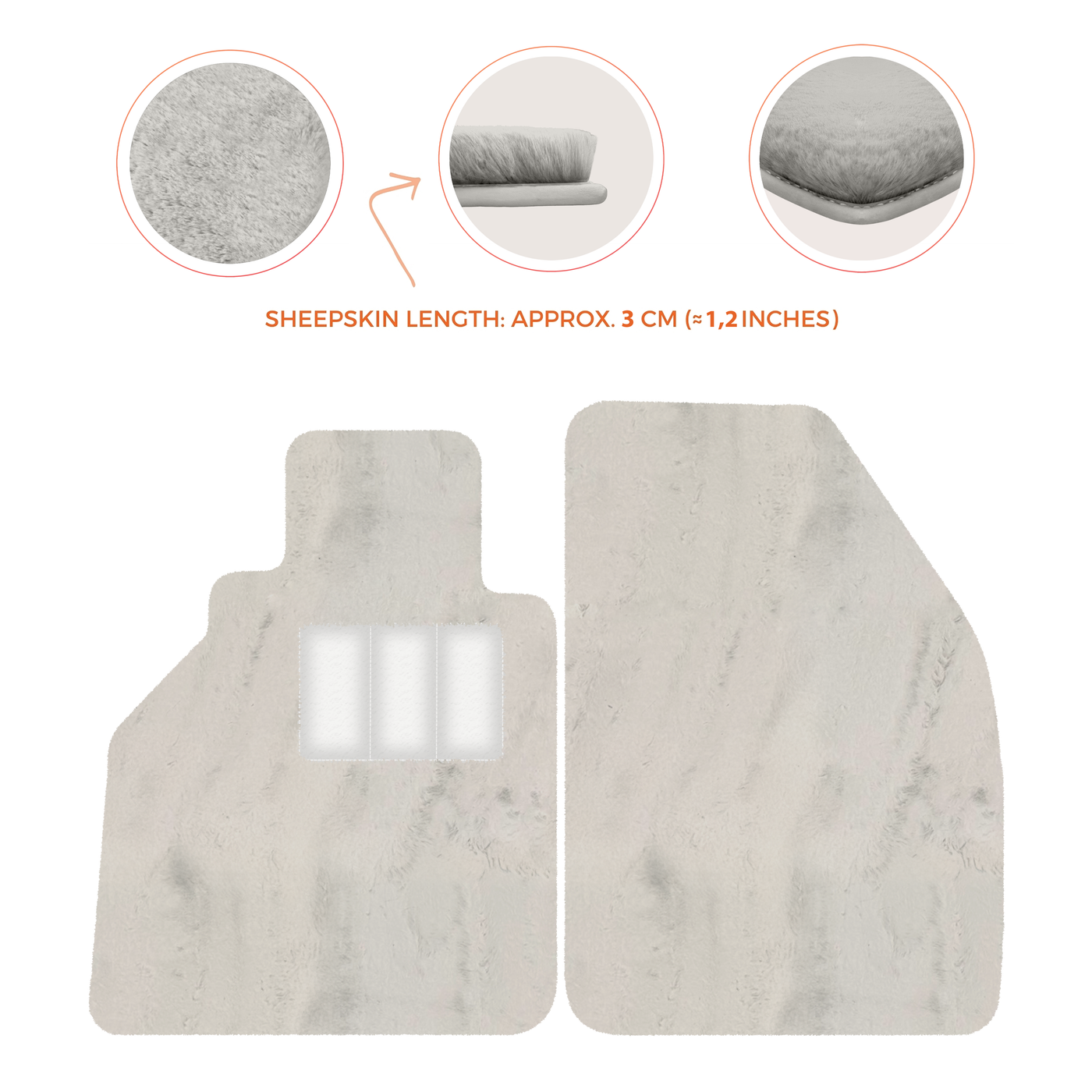 Sheepskin Floor Mats for Porsche 986 Boxster (1996-2004) - Sheepskin Length, Various Color Options