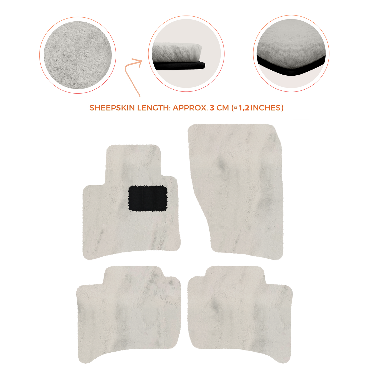 Premium Sheepskin Floor Mats for Porsche Cayenne (2010-2018)
