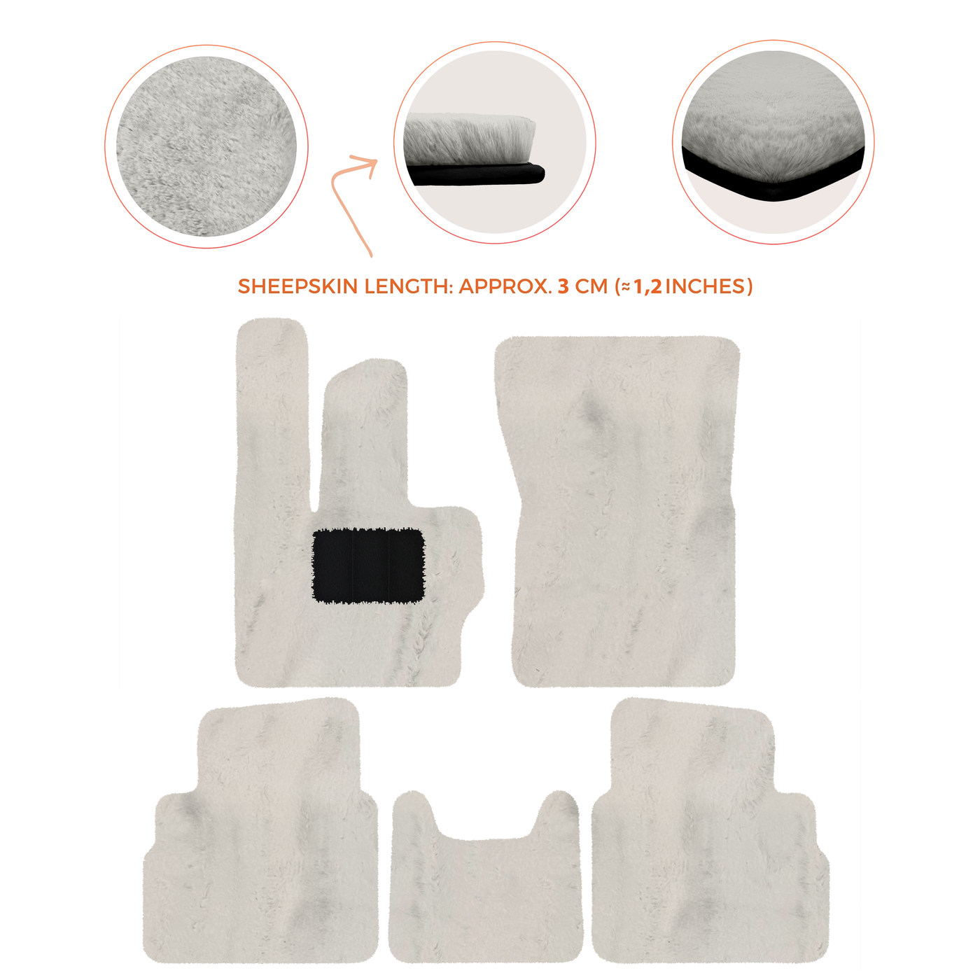 Premium Sheepskin Floor Mats for Mercedes-Benz G-Class W463 2008-2018