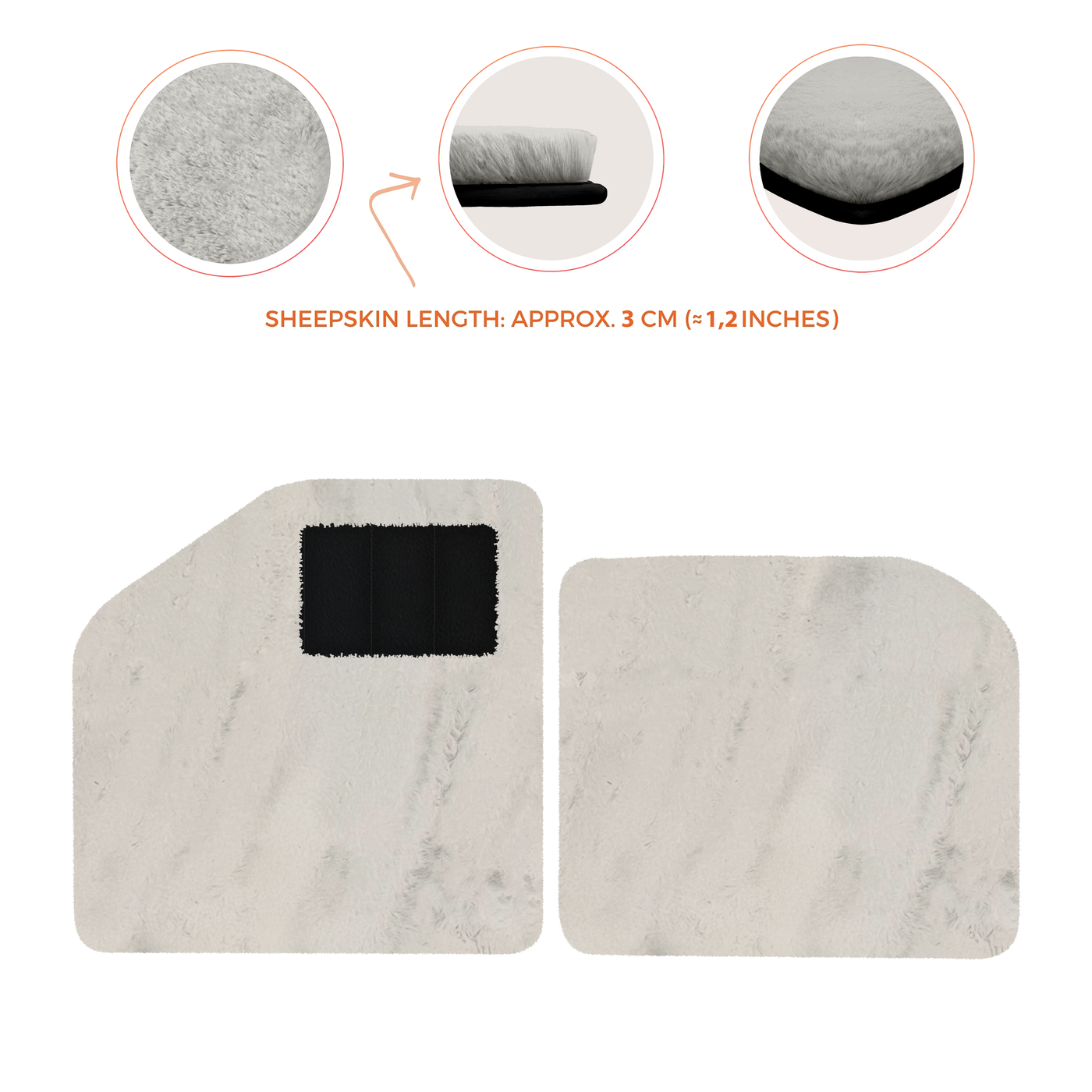 Sheepskin Floor Mats for Aston Martin Vulcan (2015-2016) Track Car - Luxury