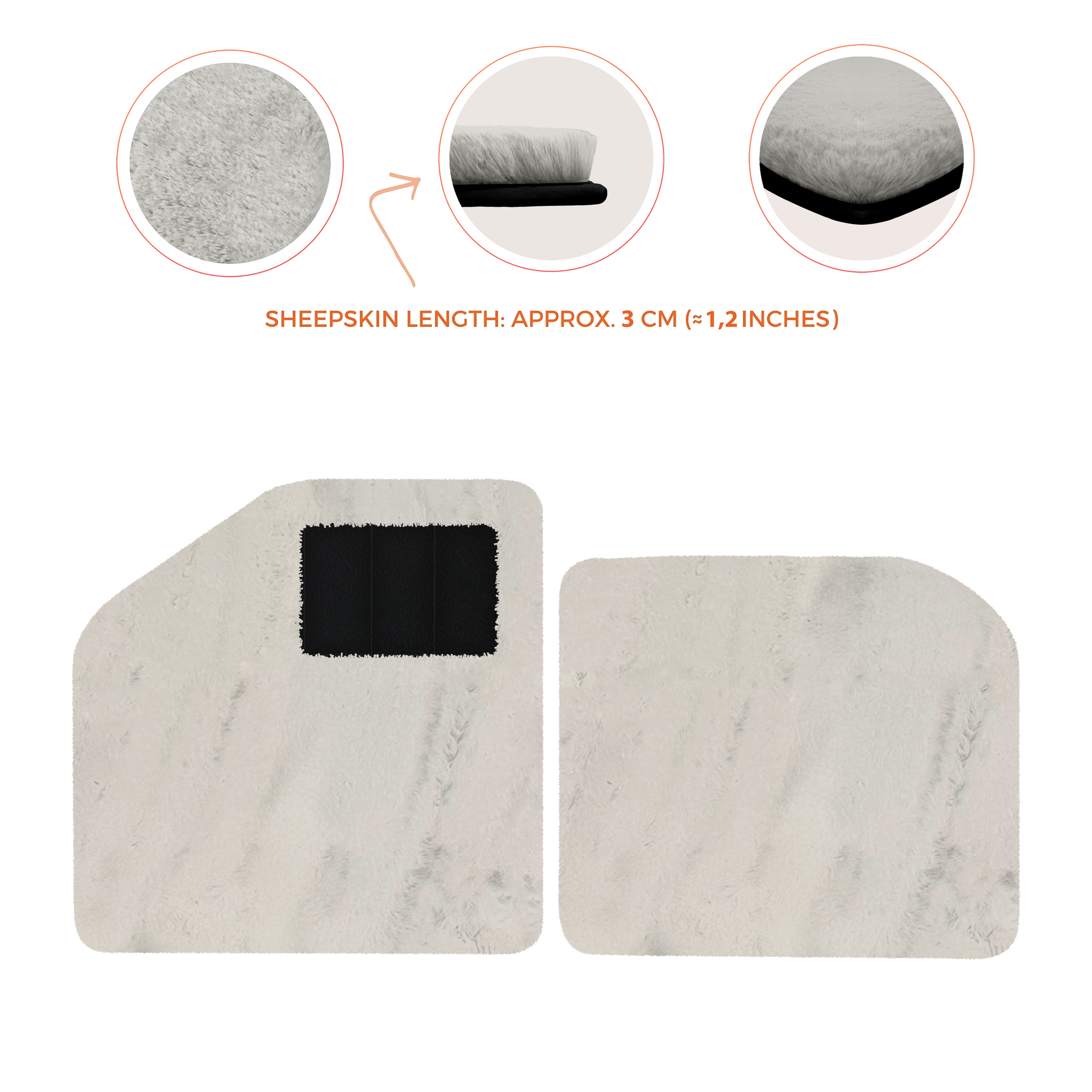 Sheepskin Floor Mats for Aston Martin Vulcan (2015-2016) Track Car - Luxury