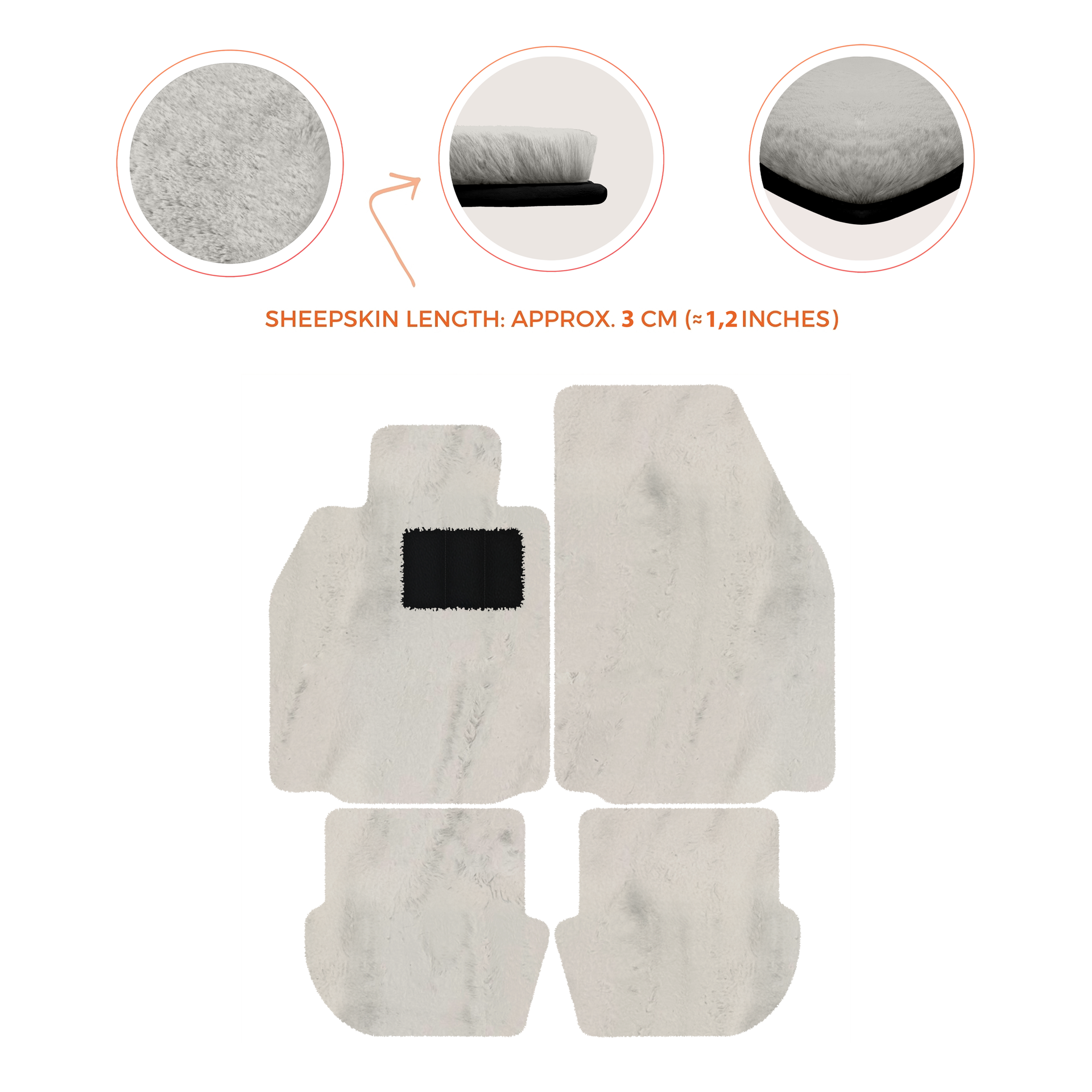 Premium Luxury Sheepskin Floor Mats for Porsche 911 (2004-2012)