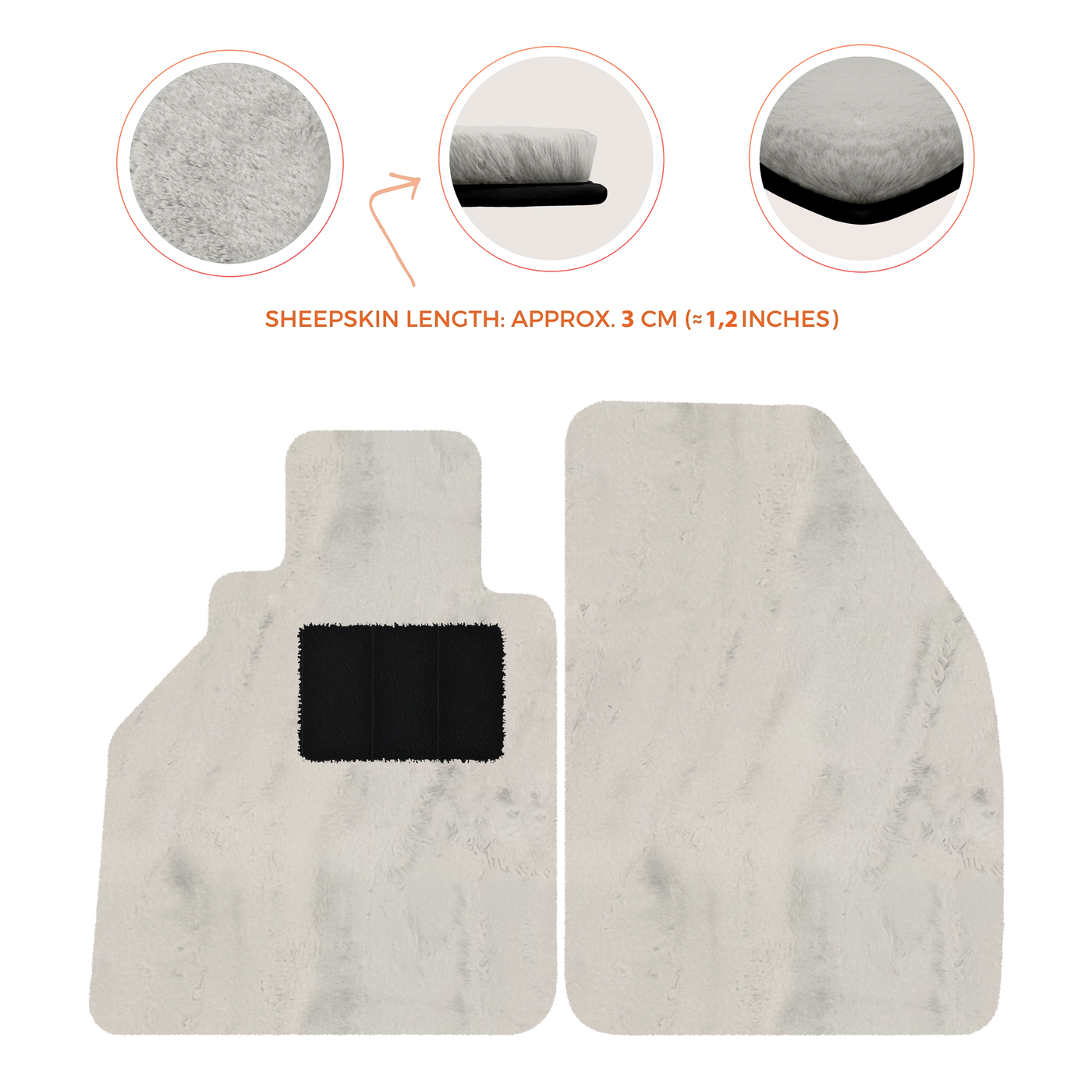 Sheepskin Floor Mats for Porsche 986 Boxster (1996-2004) - Sheepskin Length, Various Color Options