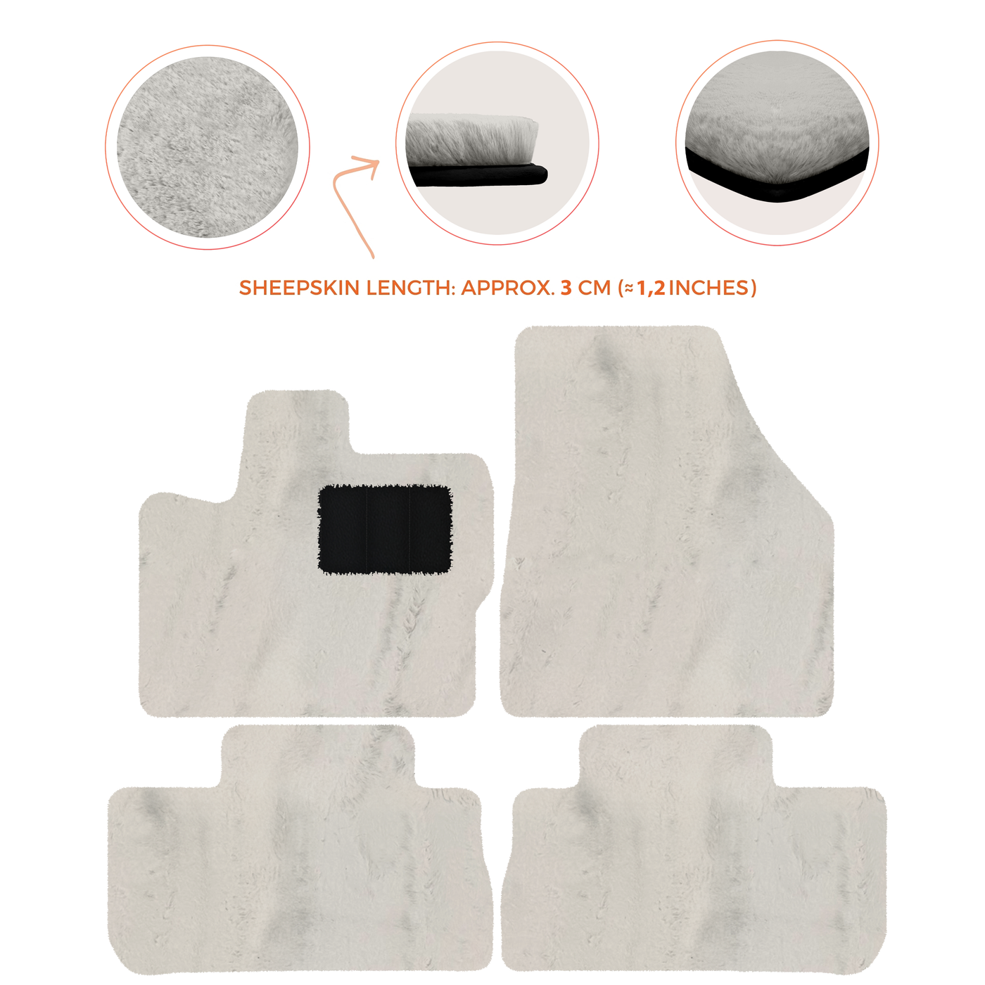 Premium Sheepskin Floor Mats for 2003-2007 Land Rover Freelander