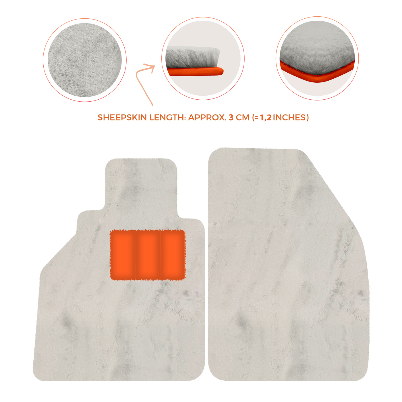 Sheepskin Floor Mats for Porsche 986 Boxster (1996-2004) - Sheepskin Length, Various Color Options