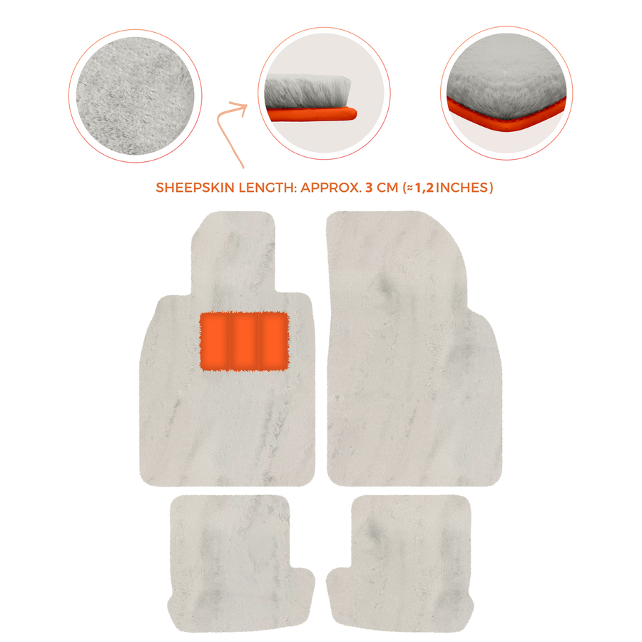 Premium Quality Sheepskin Floor Mats for Porsche 924 (1976-1988)