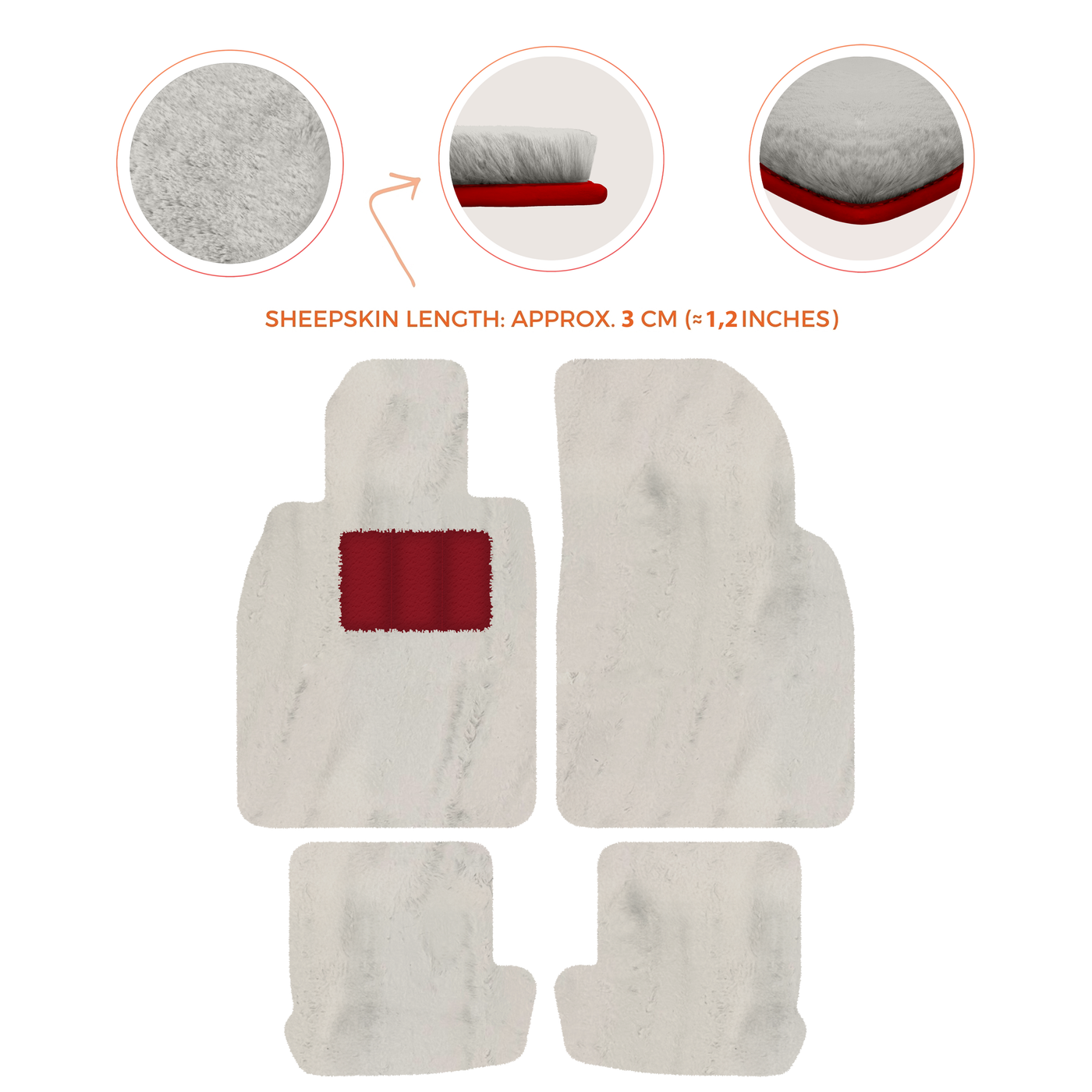 Premium Quality Sheepskin Floor Mats for Porsche 924 (1976-1988)