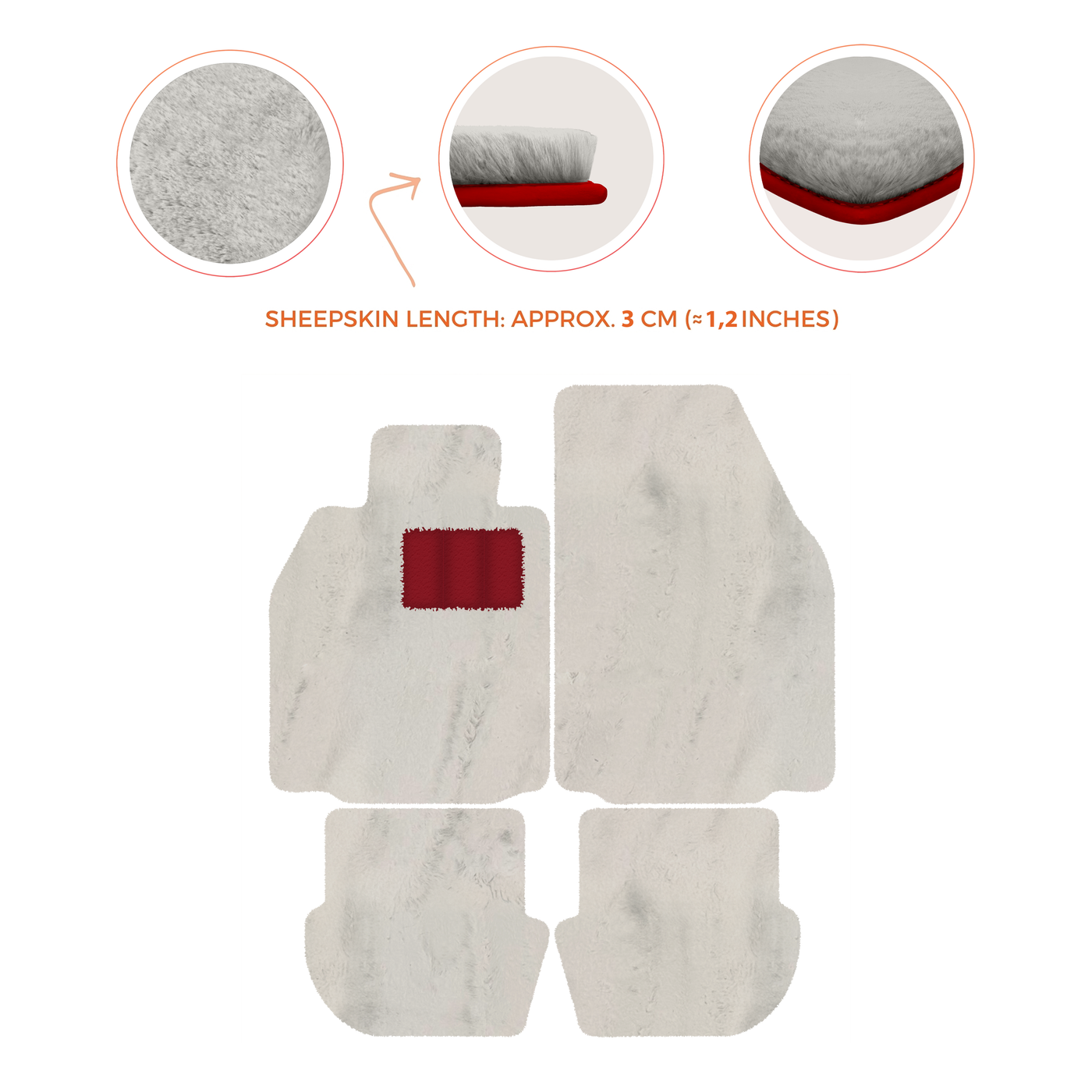 Premium Luxury Sheepskin Floor Mats for Porsche 911 (2004-2012)