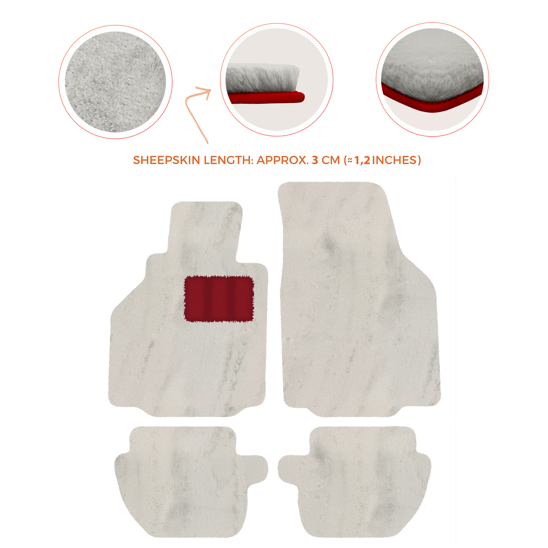 Premium Luxury Sheepskin Floor Mats for Ferrari Roma (2021-2024)