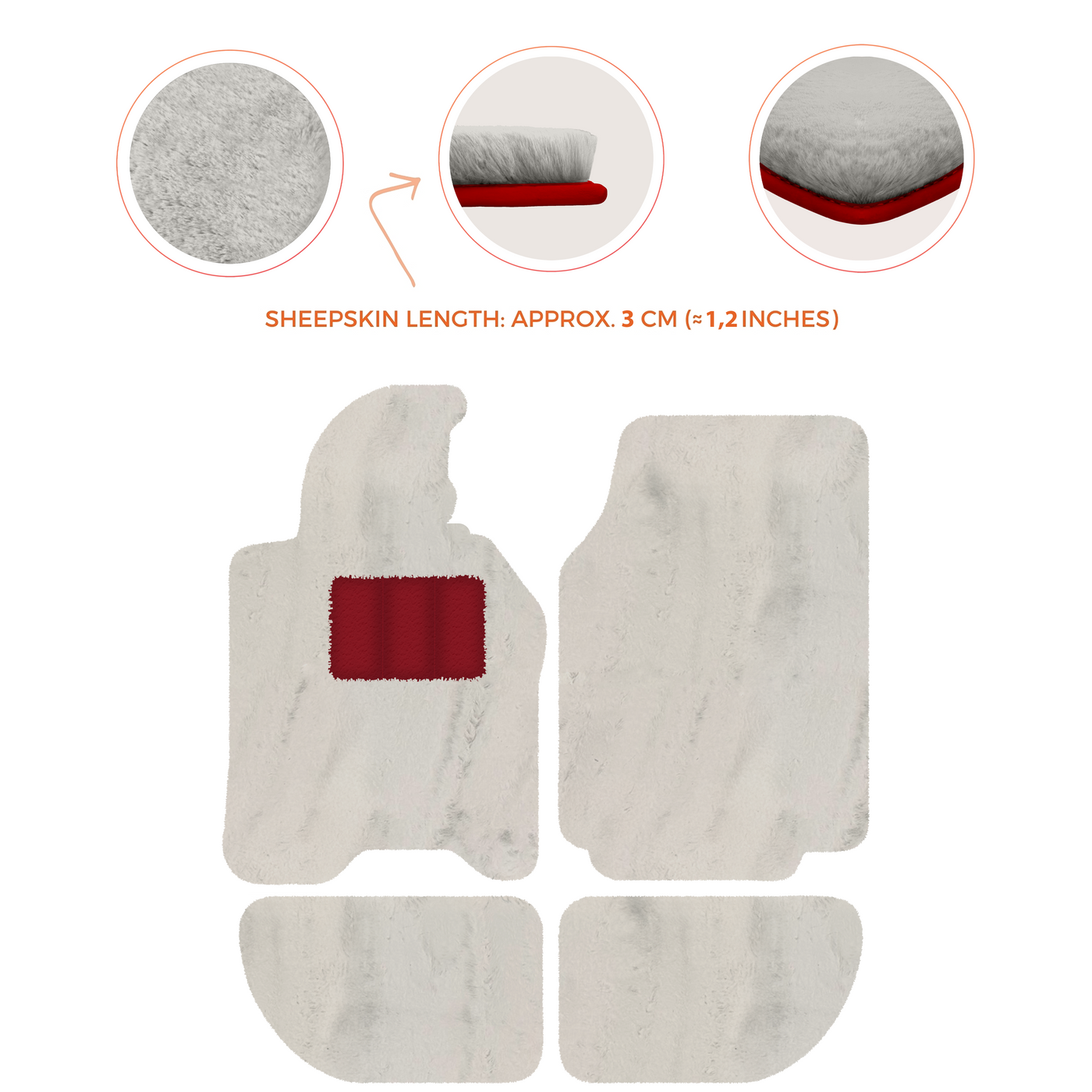 Sheepskin Floor Mats for Porsche 944 (1981-1991) | Custom Colors