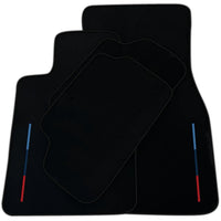 Black Floor Mats For BMW 1 Series F70 (2024-2026) Hatchback With 3 Color Stripes Tailored Set Perfect Fit | Various Trim Colors