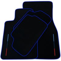 Black Floor Mats For BMW 1 Series F70 (2024-2026) Hatchback With 3 Color Stripes Tailored Set Perfect Fit | Various Trim Colors
