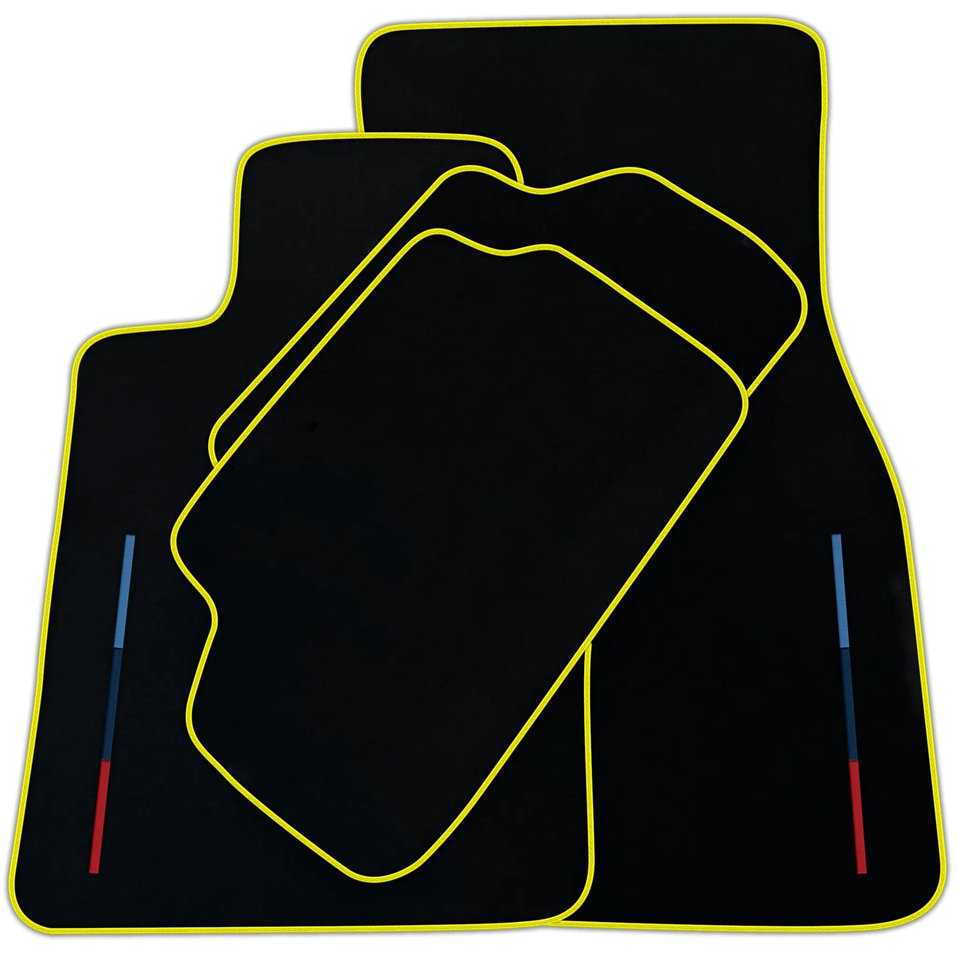 Black Floor Mats For BMW F74 Gran Coupe (2025-2026) With 3 Color Stripes Tailored Set Perfect Fit | Various Trim Colors