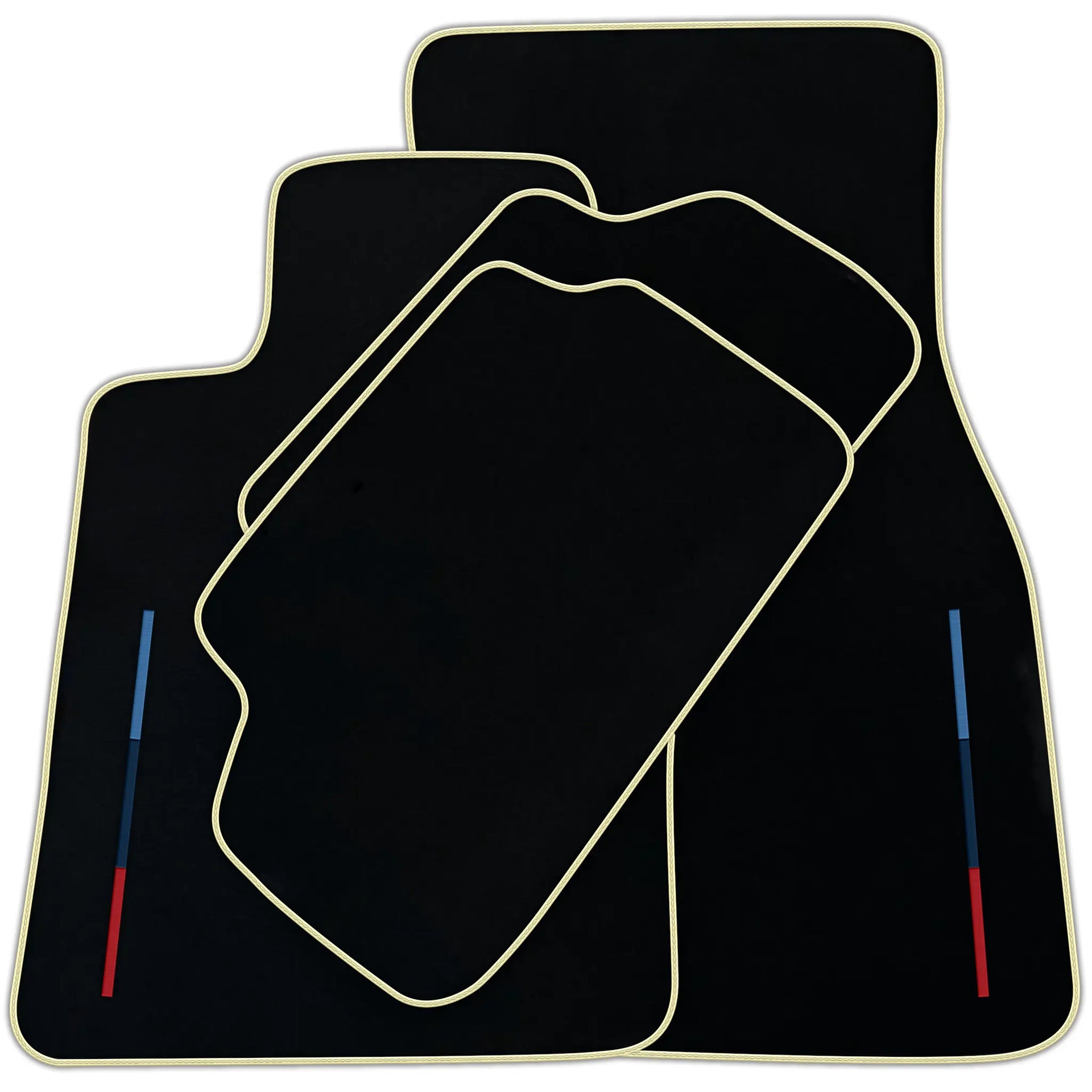 Black Floor Mats For BMW 8 Series G14 With Color Stripes Tailored Set Perfect Fit | Various Trim Colors
