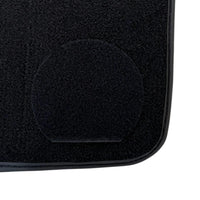 Black Floor Mats for BMW G60 (2023-2026) Sedan | Green Leather Borders