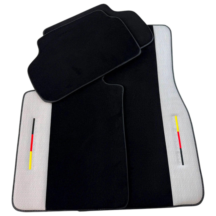 Black Floor Mats for BMW M5 G90 (2023-2026) Sedan with Gray Leather