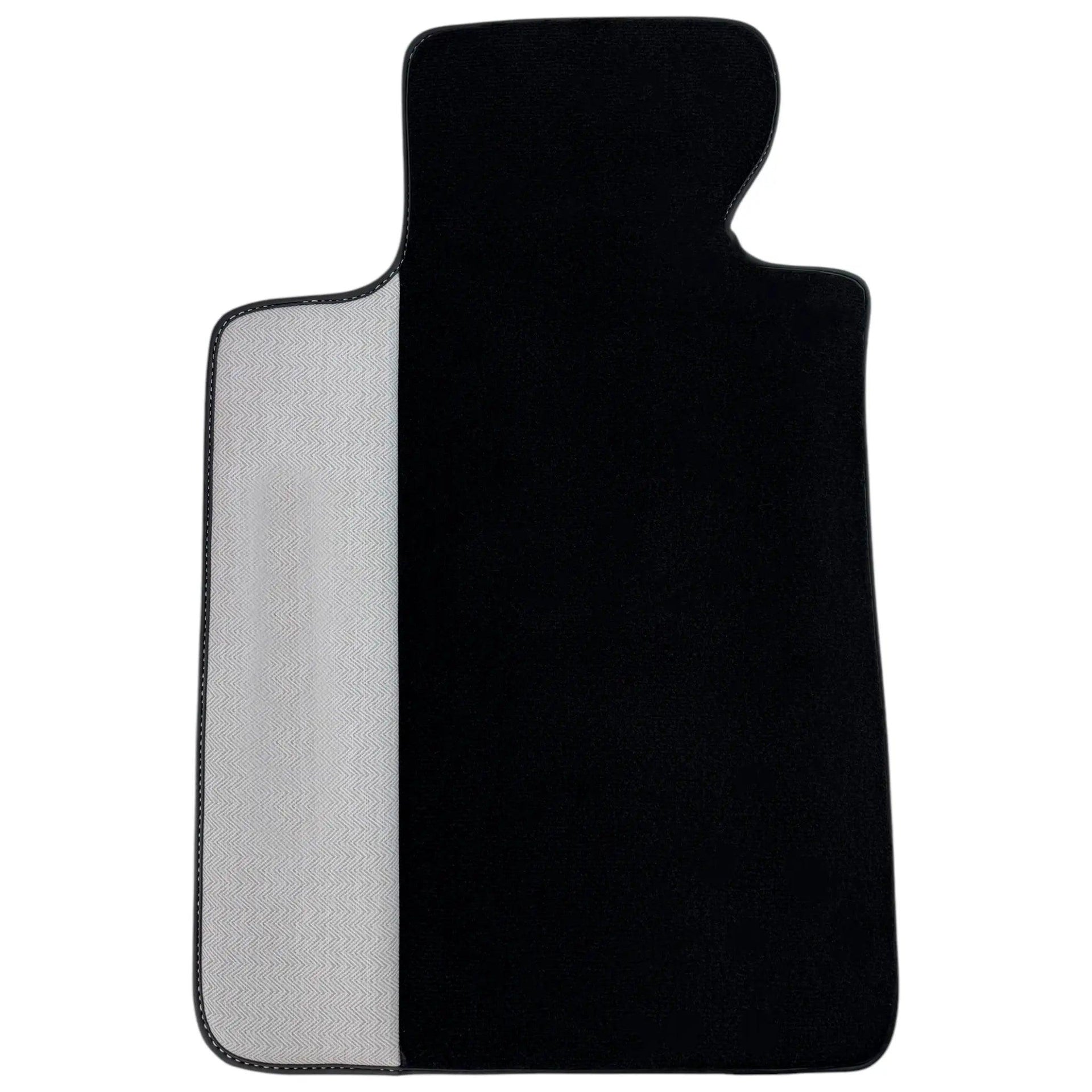 Black Floor Mats for BMW 1 Series F70 with Gray Leather Borders