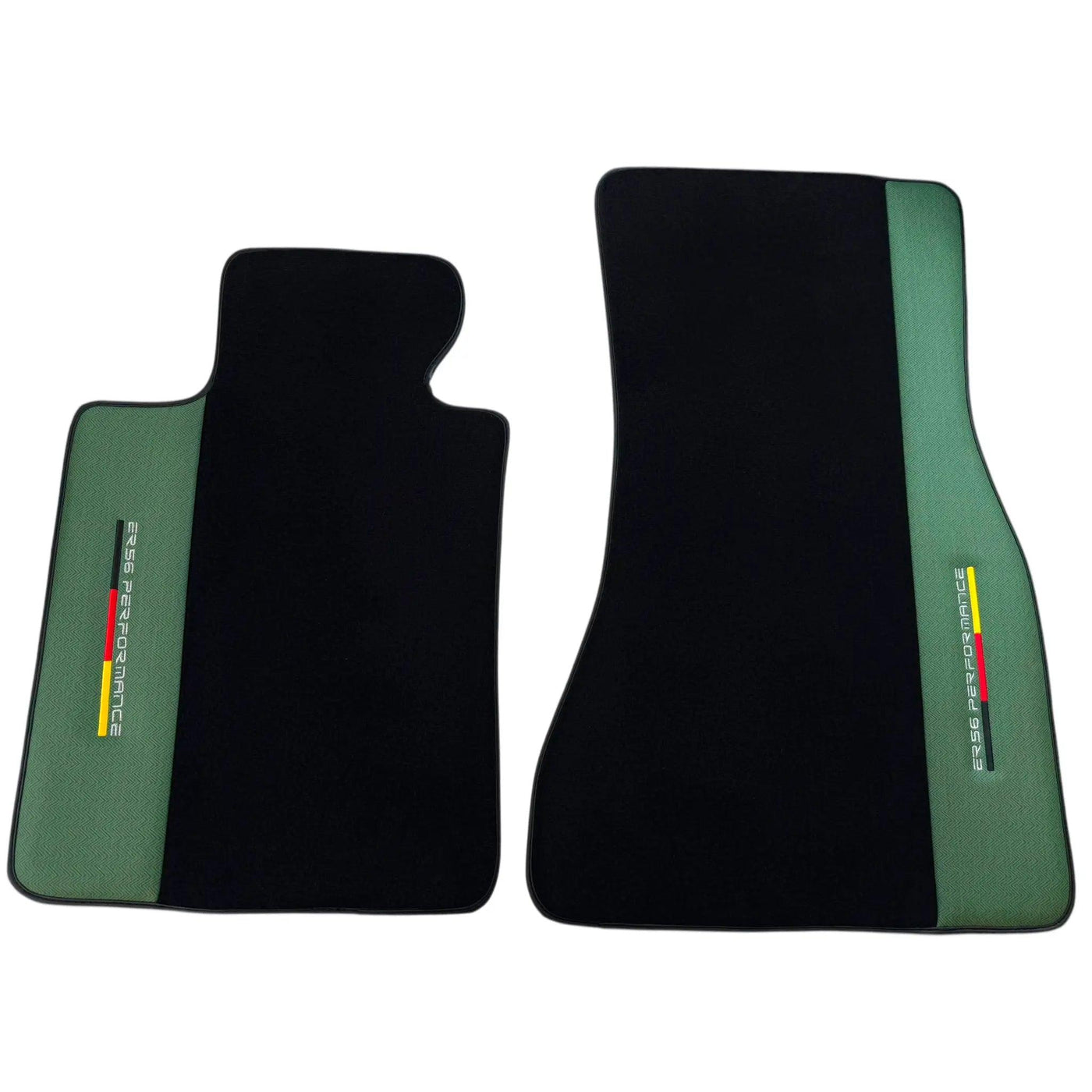 Black Floor Mats for BMW M3 G81 Touring (2022-2026) with Green Leather ER56 Performance