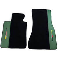 Black Floor Mats for BMW G60 (2023-2026) Sedan with Green Leather ER56 Performance