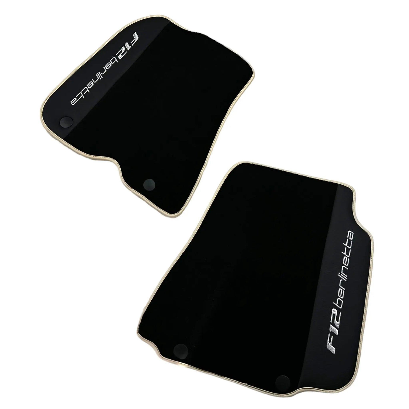 Black Floor Mats for Ferrari F12 Berlinetta (2012-2022) with Leather - AutoWin