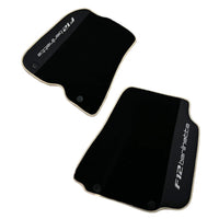 Black Floor Mats for Ferrari F12 Berlinetta (2012-2022) with Leather - AutoWin