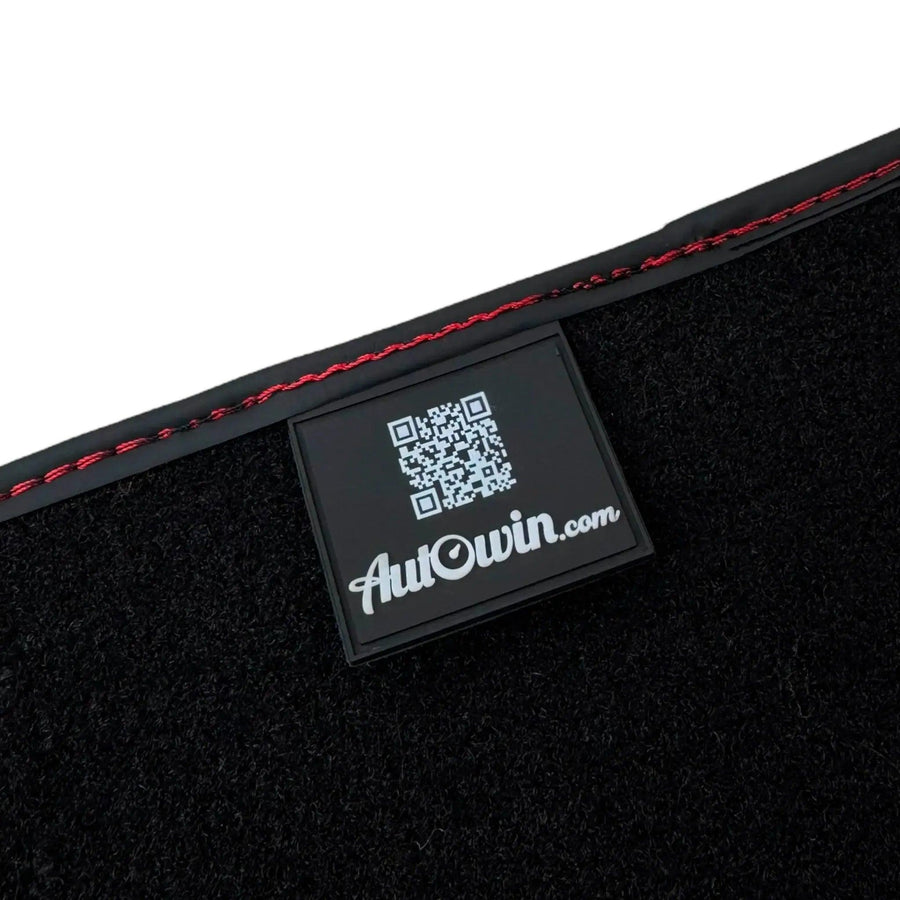 Black Floor Mats for Ferrari SF90 Stradale with Red Alcantara Borders | Italian Edition - AutoWin