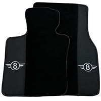Black Floor Mats for Mini Cabrio R52 Convertible (2004-2009) with Leather - AutoWin