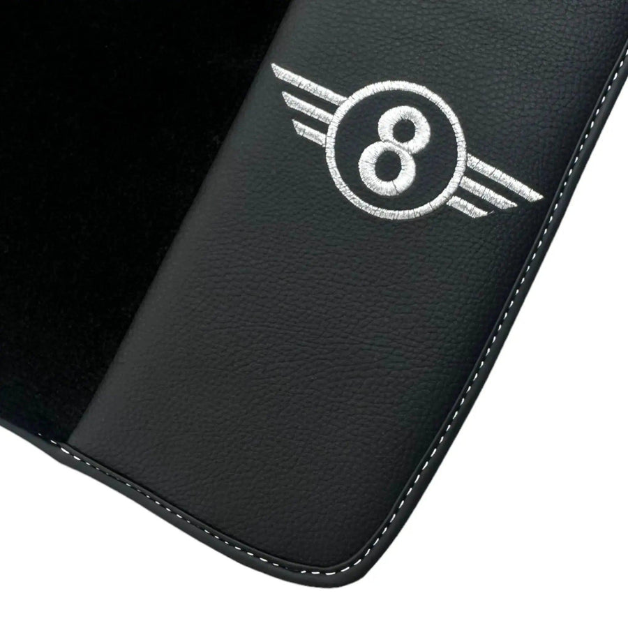 Black Floor Mats for Mini Cabrio R52 Convertible (2004-2009) with Leather - AutoWin