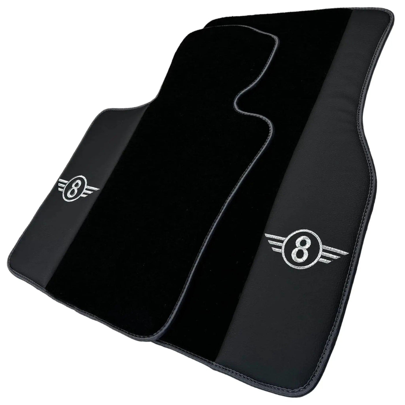 Black Floor Mats for Mini Cabrio R56 Convertible (2009-2016) with Gray Trim - AutoWin