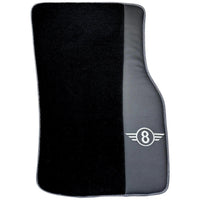Black Floor Mats for Mini Cabrio R56 Convertible (2009-2016) with Gray Trim - AutoWin