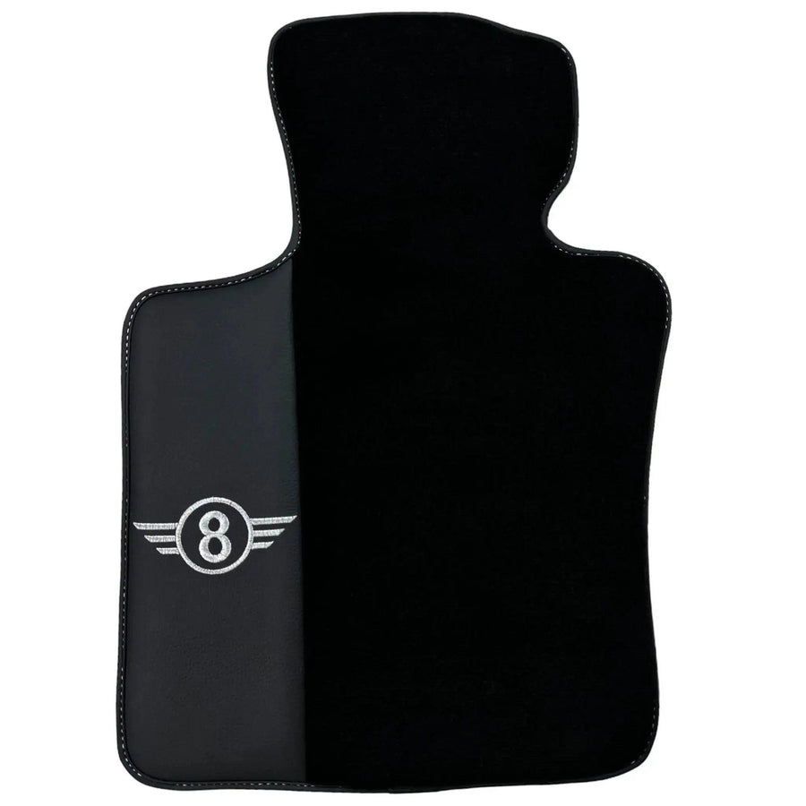 Black Floor Mats for Mini Cabrio R57 Convertible (2009-2016) with Leather - AutoWin