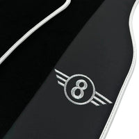 Black Floor Mats for Mini Clubman F54 (2019-2023) with Leather | White Trim - AutoWin