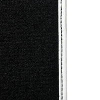 Black Floor Mats for Mini Clubman F54 (2019-2023) with Leather | White Trim - AutoWin